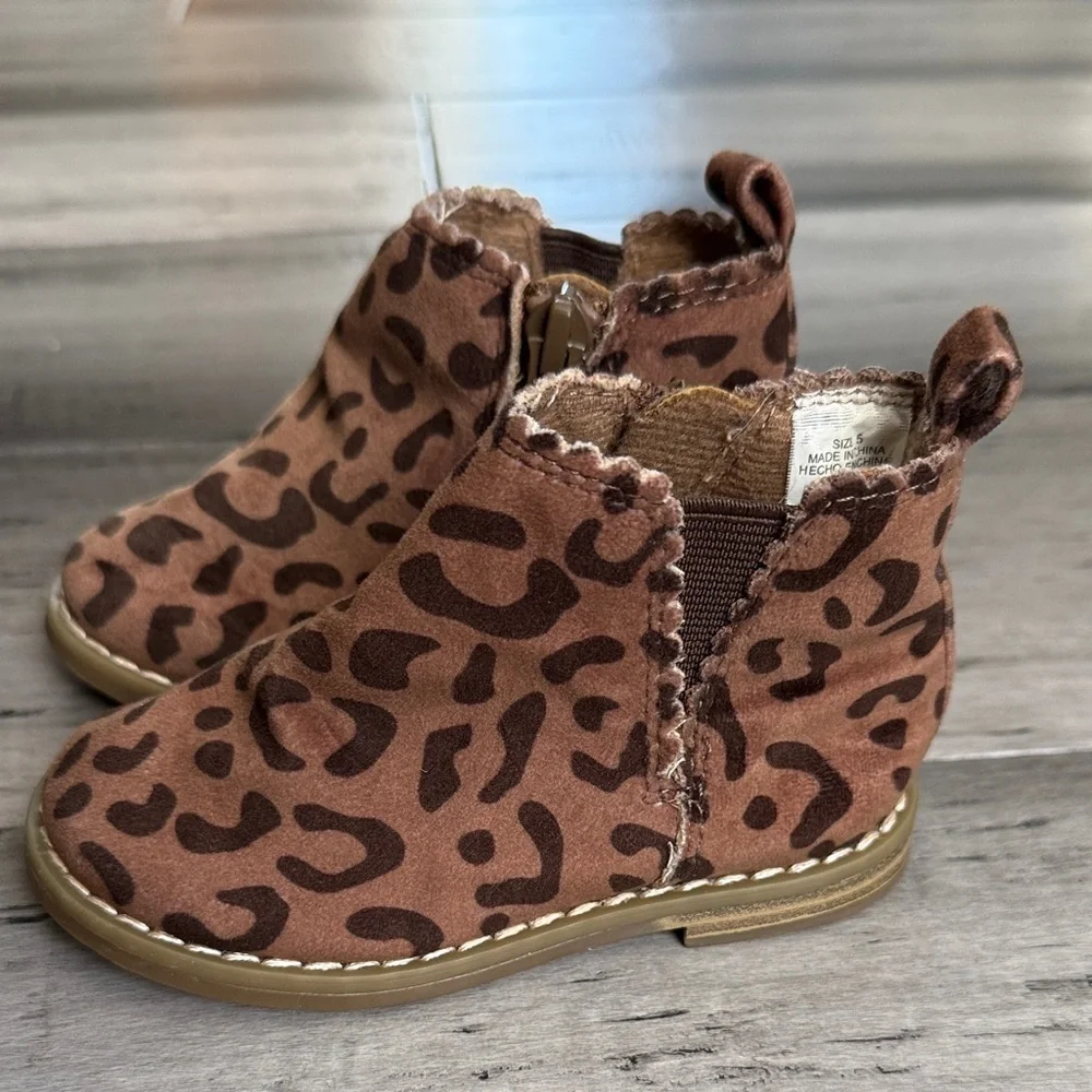 Leopard Print Kids Boots